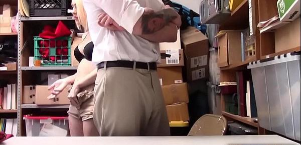  Teen chick shoplifter punish fucked rough in the office